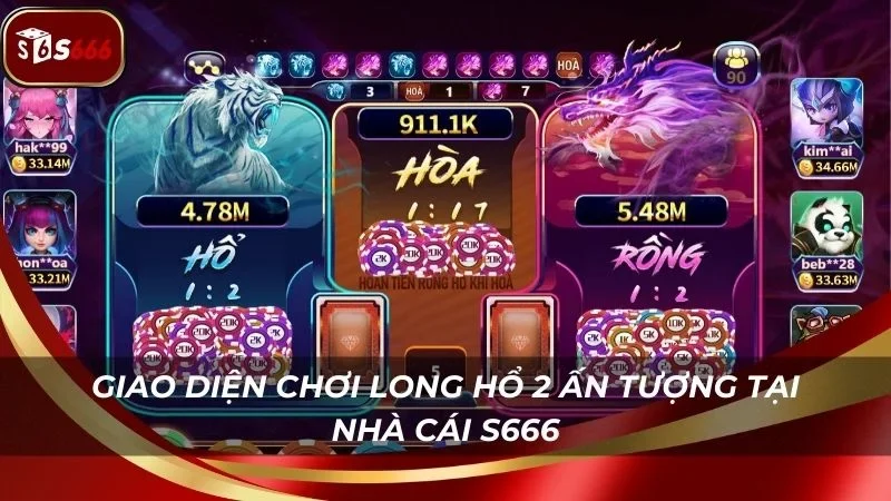 Giao diện cược Rồng Hổ 2 đẳng cấp tại S666